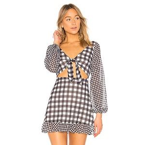 LPA Gingham Cut-out Dress